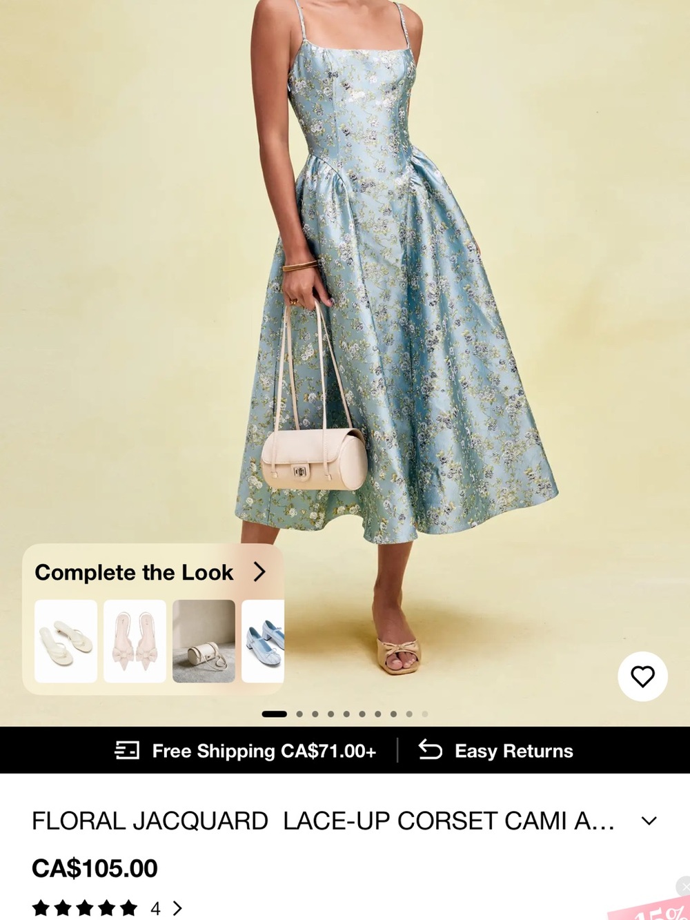 Cider Floral Jacquard Corset Cami Midi Dress in Light Blue